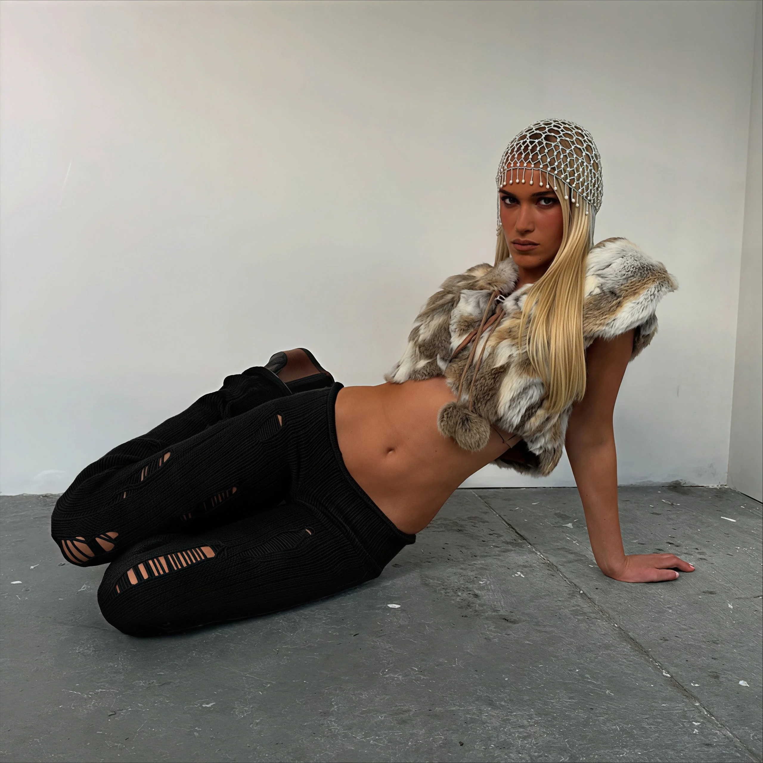 Solid Cutout Distressed Slim Edgy Pants - Image 6