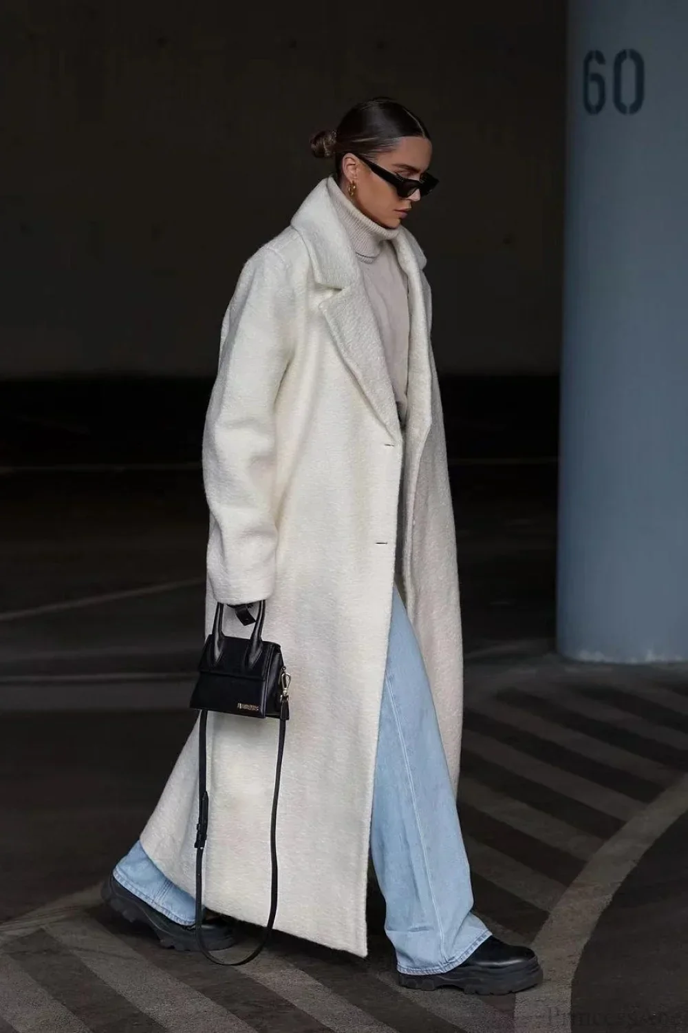 Solid Elegant Minimalist Warm Notched Collar Teddy Overcoat - Image 2