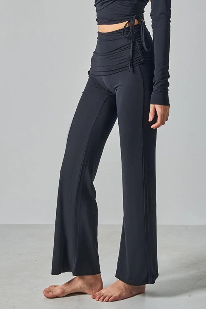 Solid Fitted Foldover Soft Pants - Image 10