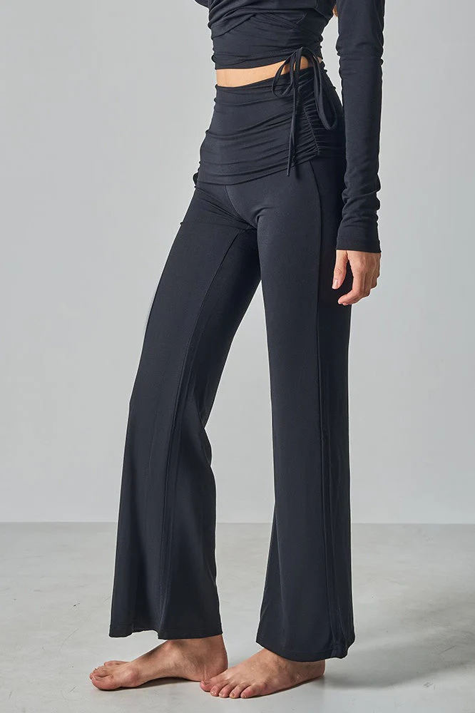 Solid Fitted Foldover Soft Pants - Image 12