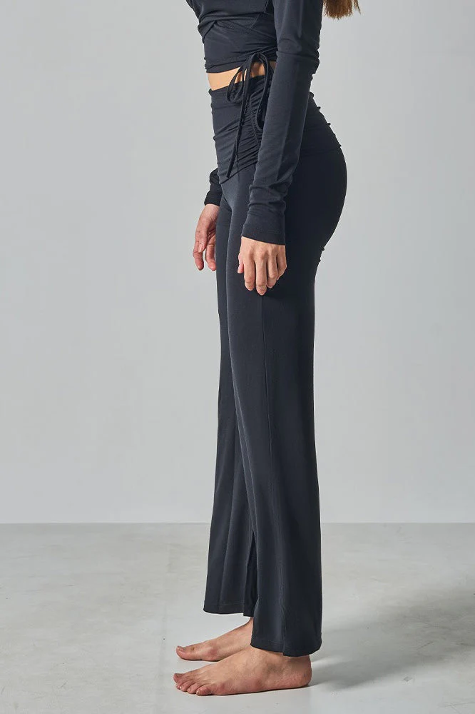 Solid Fitted Foldover Soft Pants - Image 13