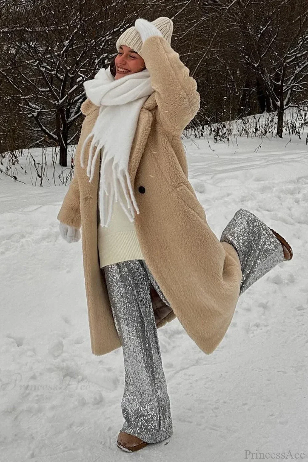 Solid Fleece Warm Casual loose fit Overcoat - Image 2