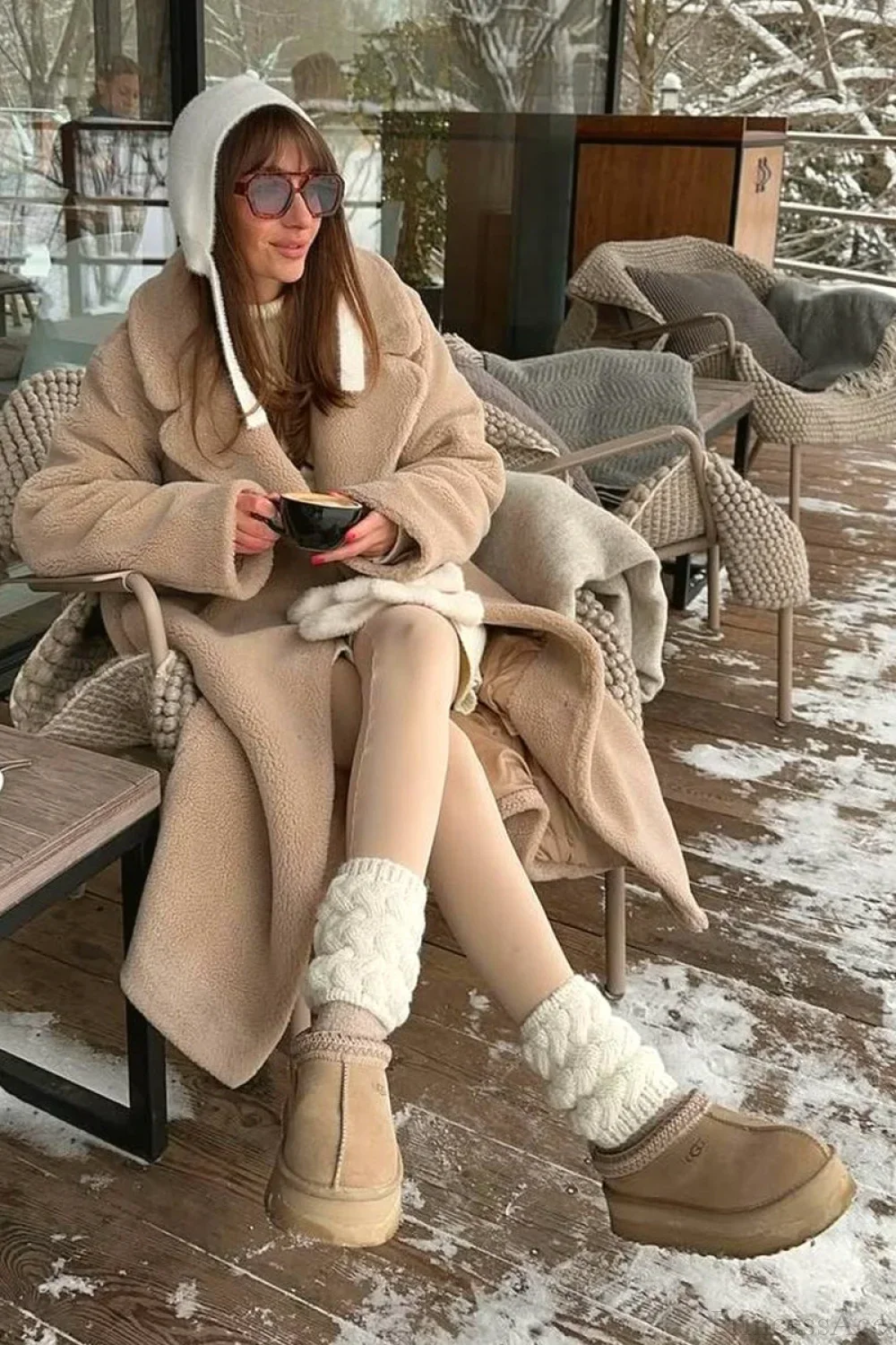 Solid Fleece Warm Casual loose fit Overcoat - Image 5