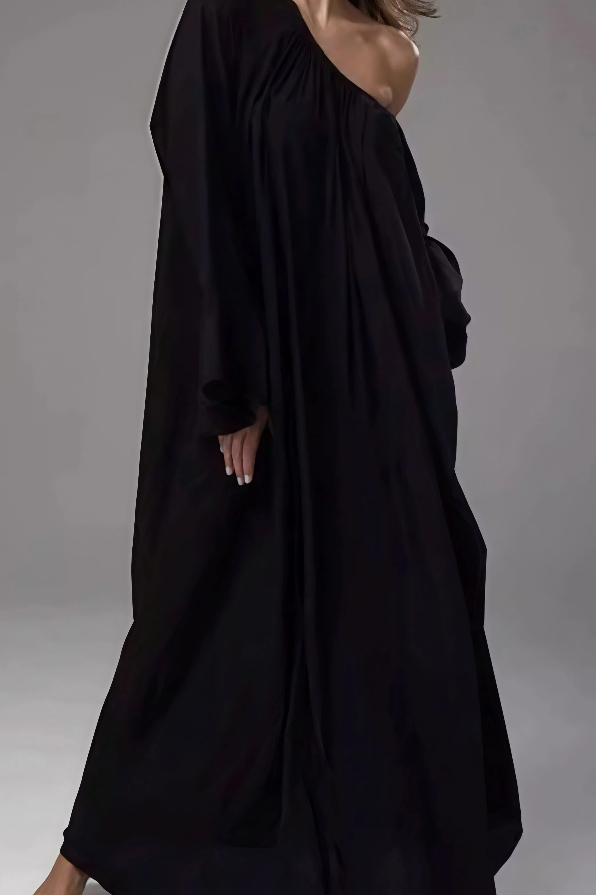 Solid Loose Slouchy Flared Hem Maxi Dress - Image 8