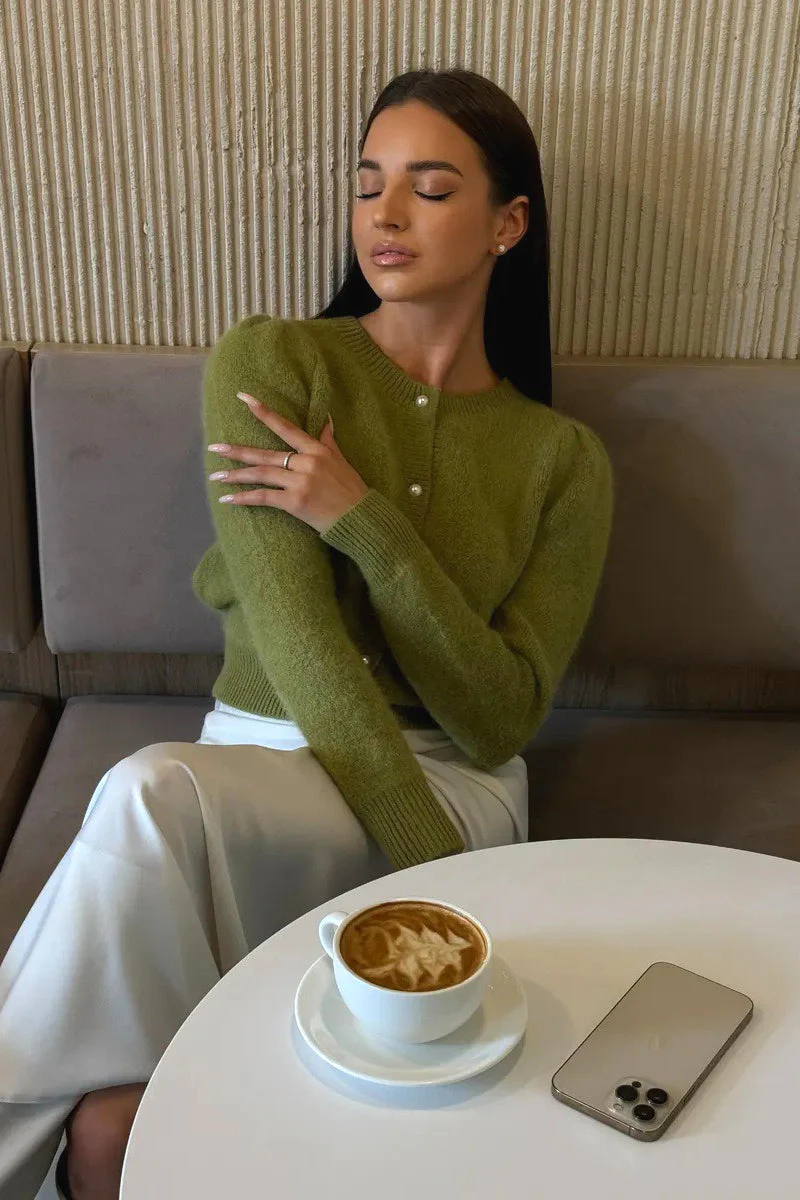 Solid Minimalist Relaxed Long Sleeve Knit Cardigan - Image 11