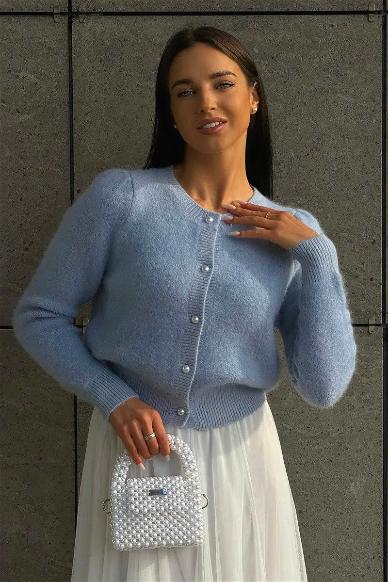 Solid Minimalist Relaxed Long Sleeve Knit Cardigan - Image 6