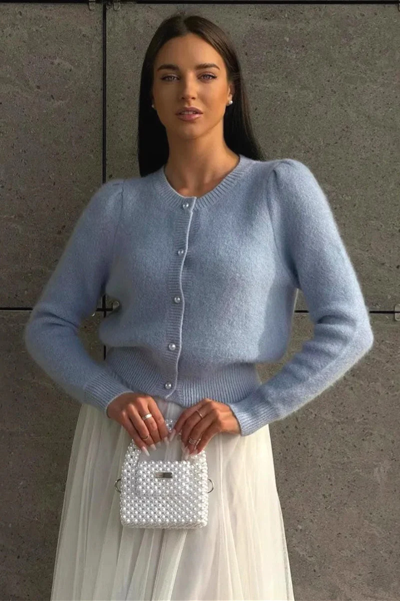 Solid Minimalist Relaxed Long Sleeve Knit Cardigan - Image 8