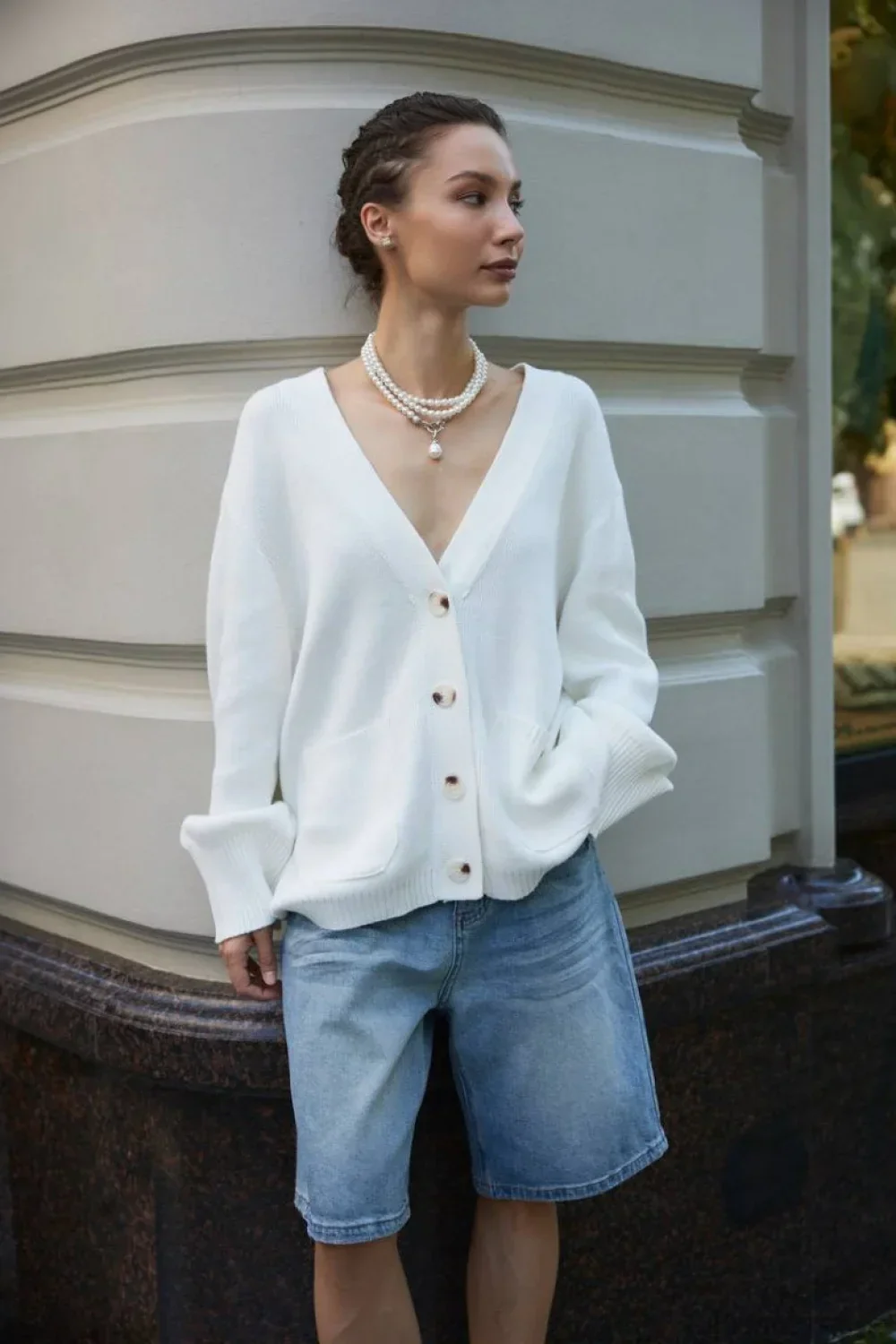 Solid Minimalist Sheer Long Sleeve Sweater - Image 4