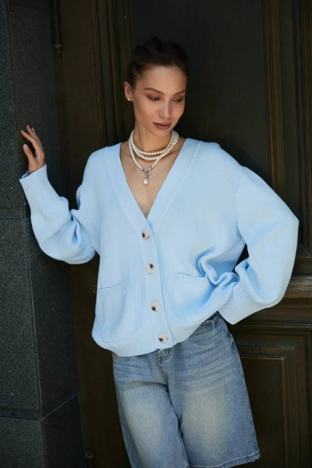 Solid Minimalist Sheer Long Sleeve Sweater - Image 5