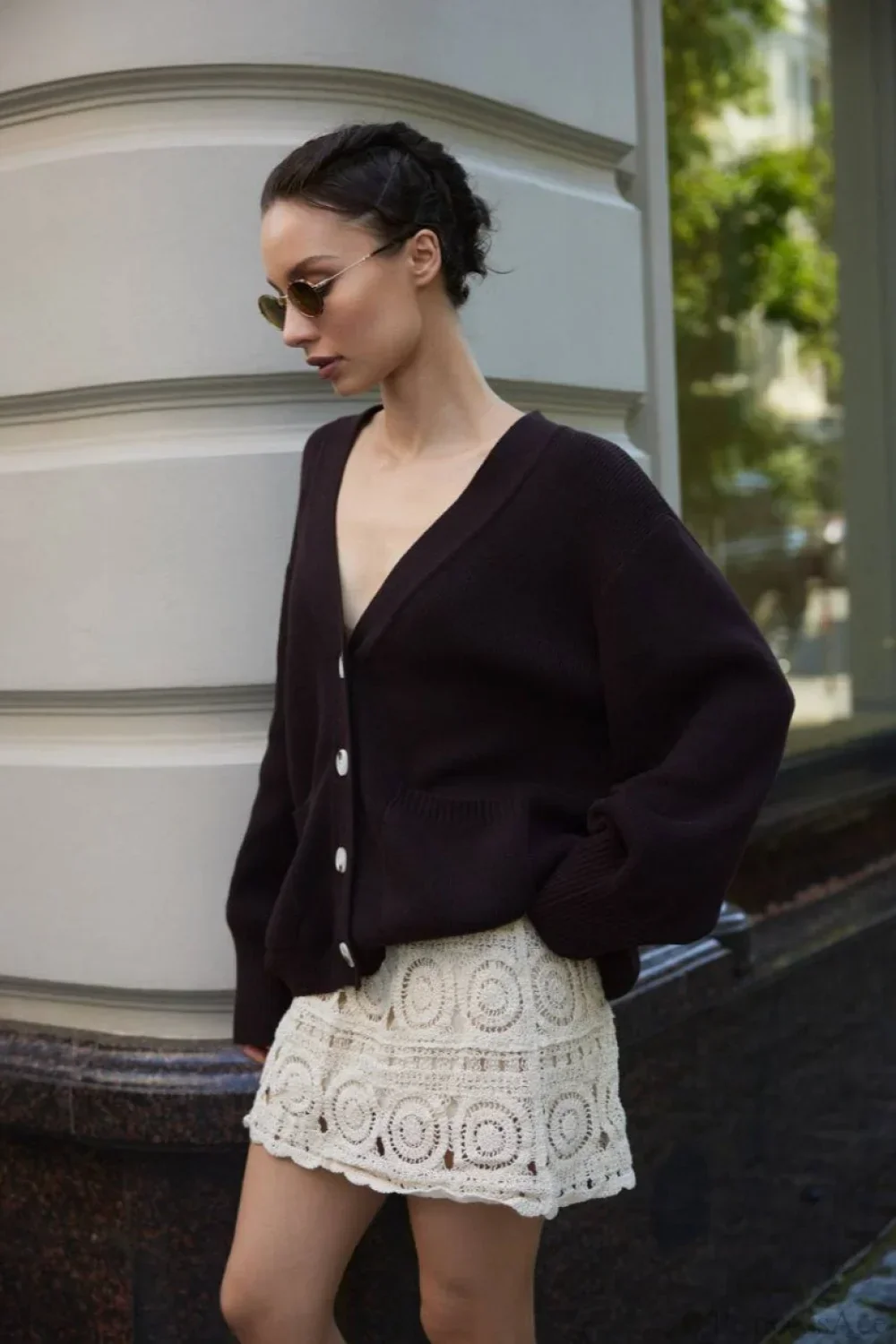 Solid Minimalist Sheer Long Sleeve Sweater - Image 6