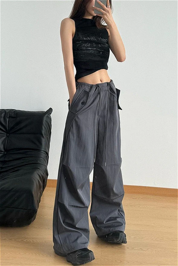Solid Paneled Quick Dry Casual Pants - Image 2