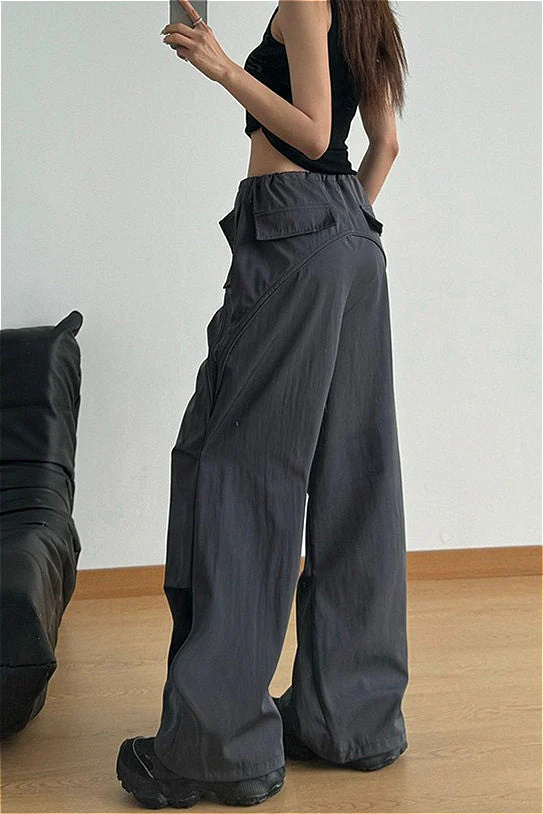 Solid Paneled Quick Dry Casual Pants - Image 3