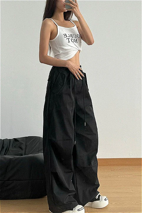 Solid Paneled Quick Dry Casual Pants - Image 6