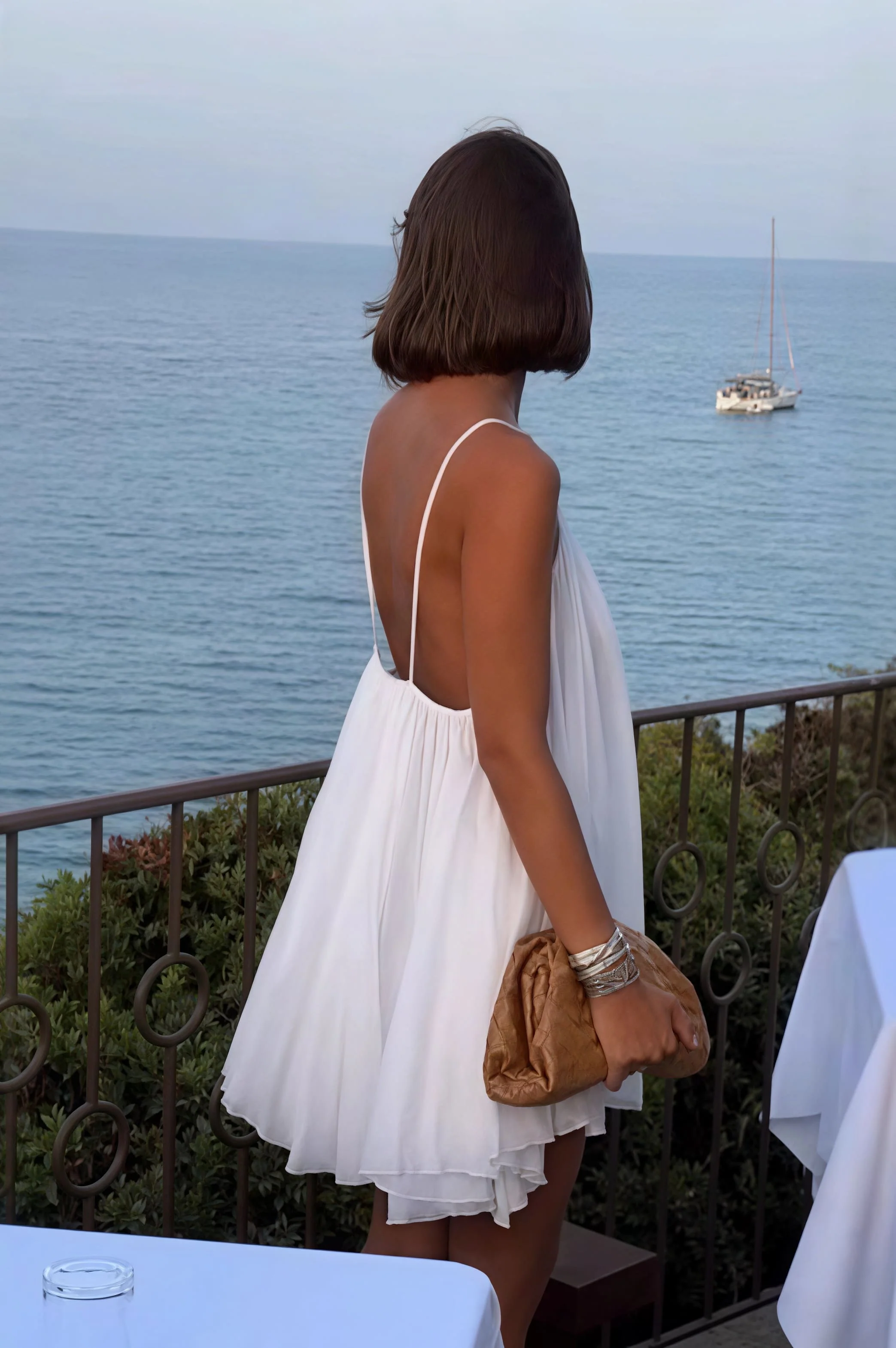 Solid Pleated Flowy Cami Mini Dress - Image 4