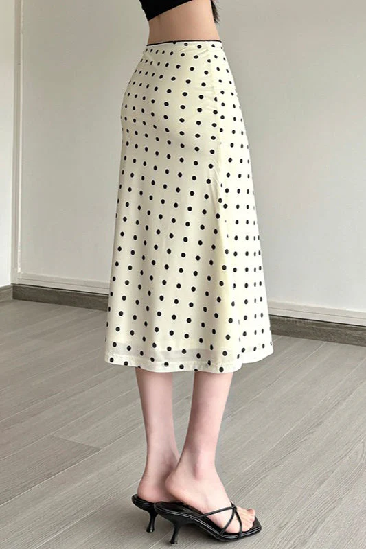 Solid Polka Dot High Waist Bodycon Skirt - Image 2