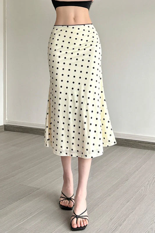 Solid Polka Dot High Waist Bodycon Skirt - Image 3