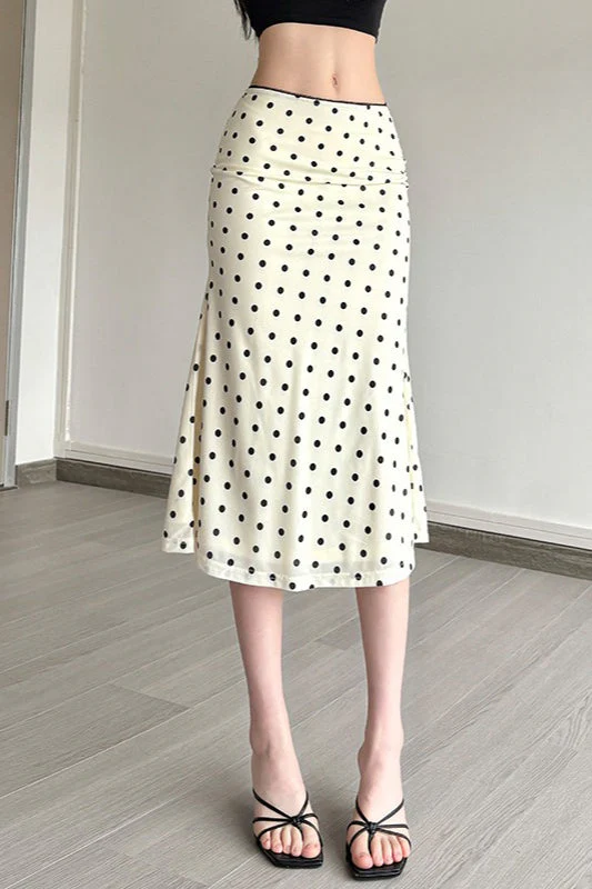 Solid Polka Dot High Waist Bodycon Skirt - Image 4