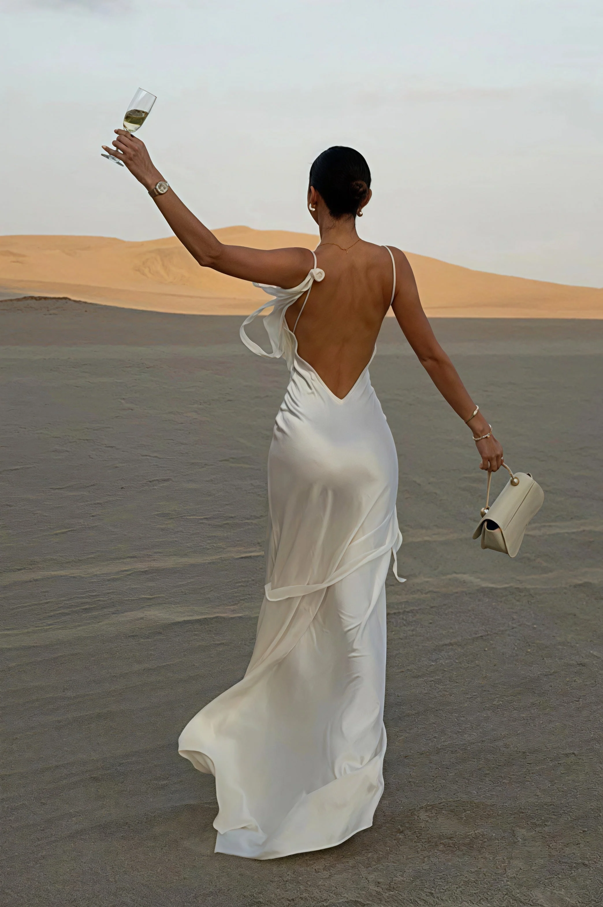 Solid Satin Floral Backless Elegant Maxi Dress - Image 8