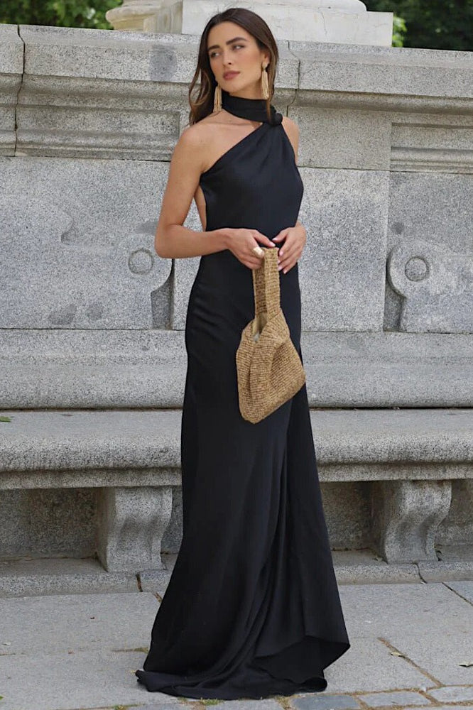 Solid Simple Elegant Tie Strap Sexy Maxi Dress - Image 12