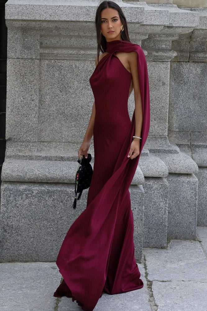 Solid Simple Elegant Tie Strap Sexy Maxi Dress - Image 15