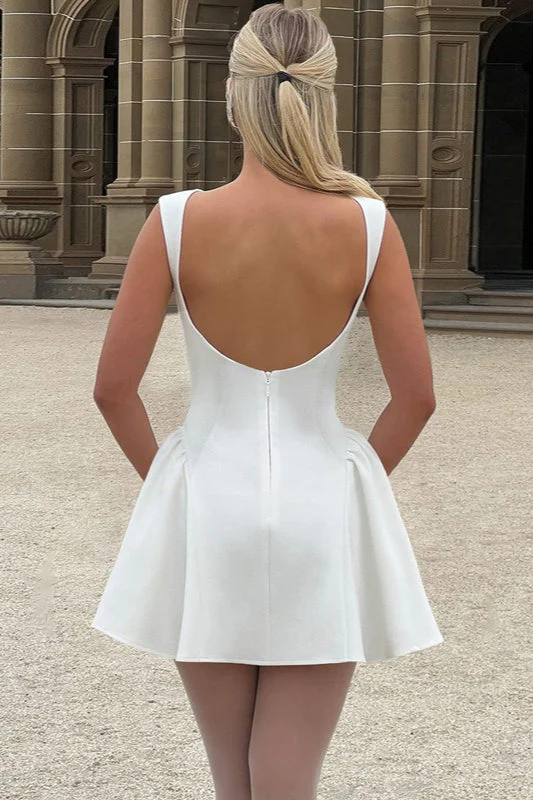Solid Sleeveless Sexy Backless Mini Dress - Image 7