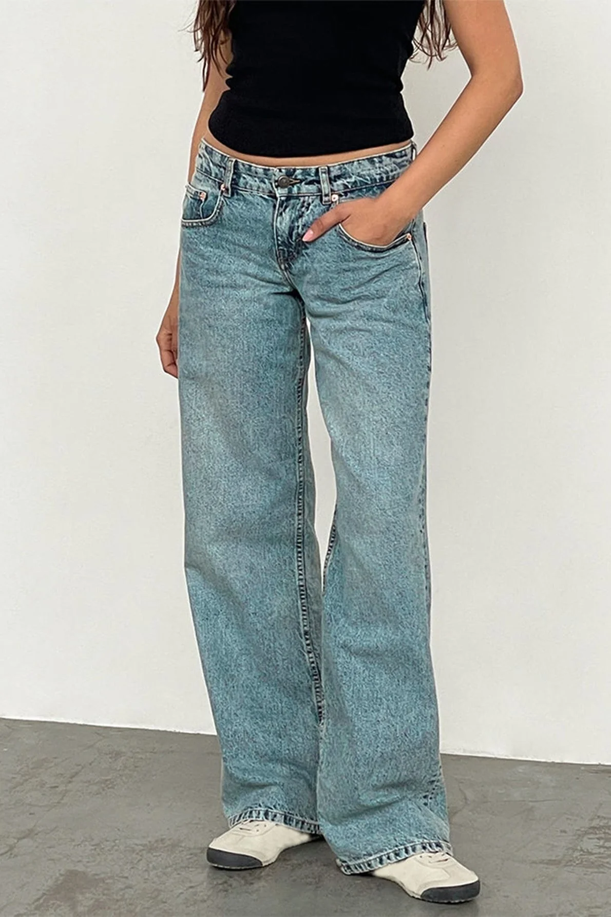 Solid Stretch Straight Leg Jeans - Image 6