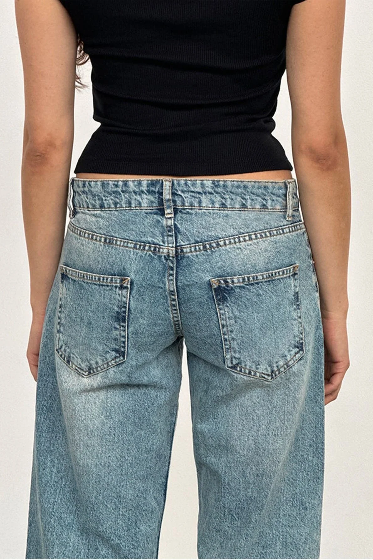 Solid Stretch Straight Leg Jeans - Image 8