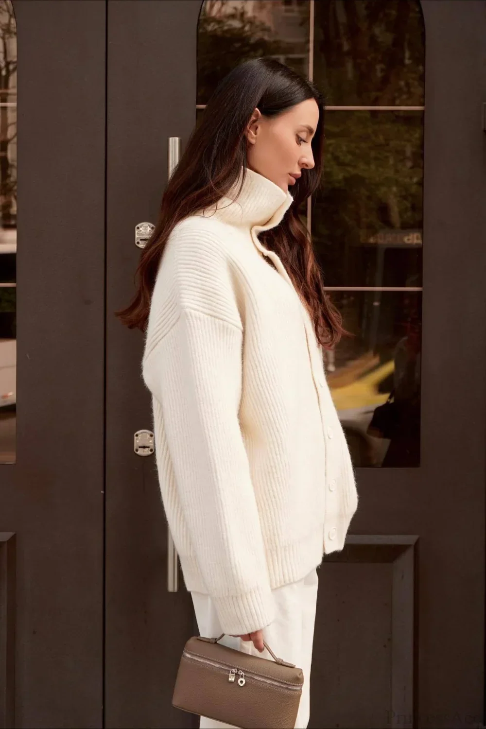 Solid Turtleneck Loose Lazy Sweater - Image 2