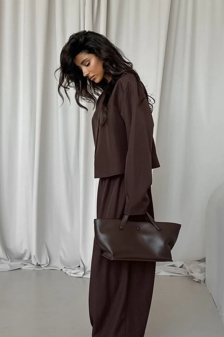 Solid V-neck Cardigan Tapered Two Piece Set - Image 8