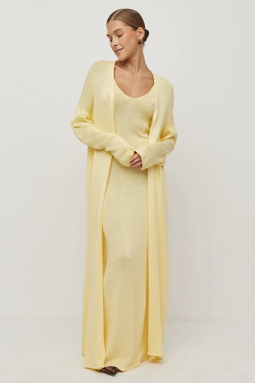 Solid V Neck Cotton Knit Bodycon Two Piece Set - Image 21