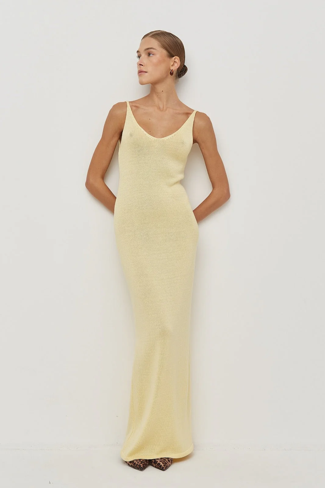 Solid V Neck Cotton Knit Bodycon Two Piece Set - Image 25