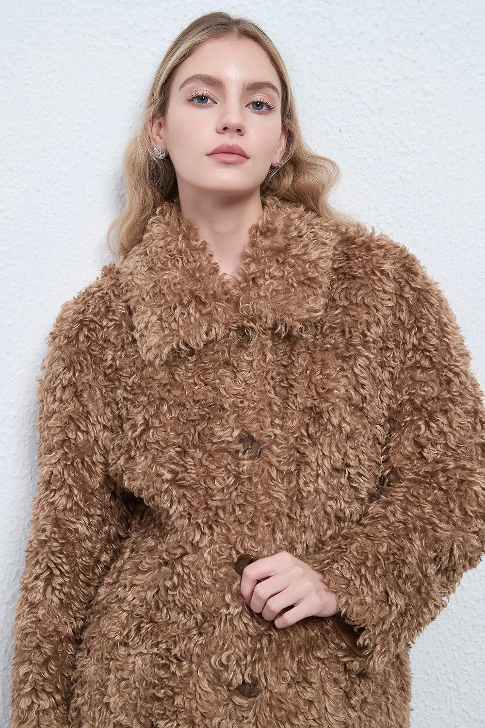 Solid Warm Button Notched Collar Coat - Image 2