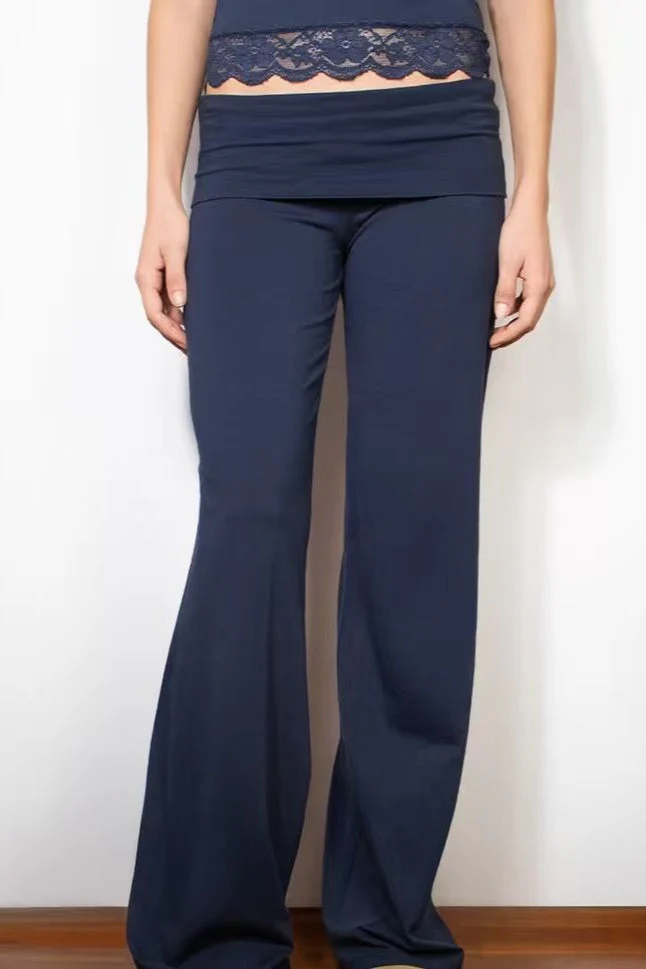 Solid Wing Sequin Embroidered Casual Pants - Image 6