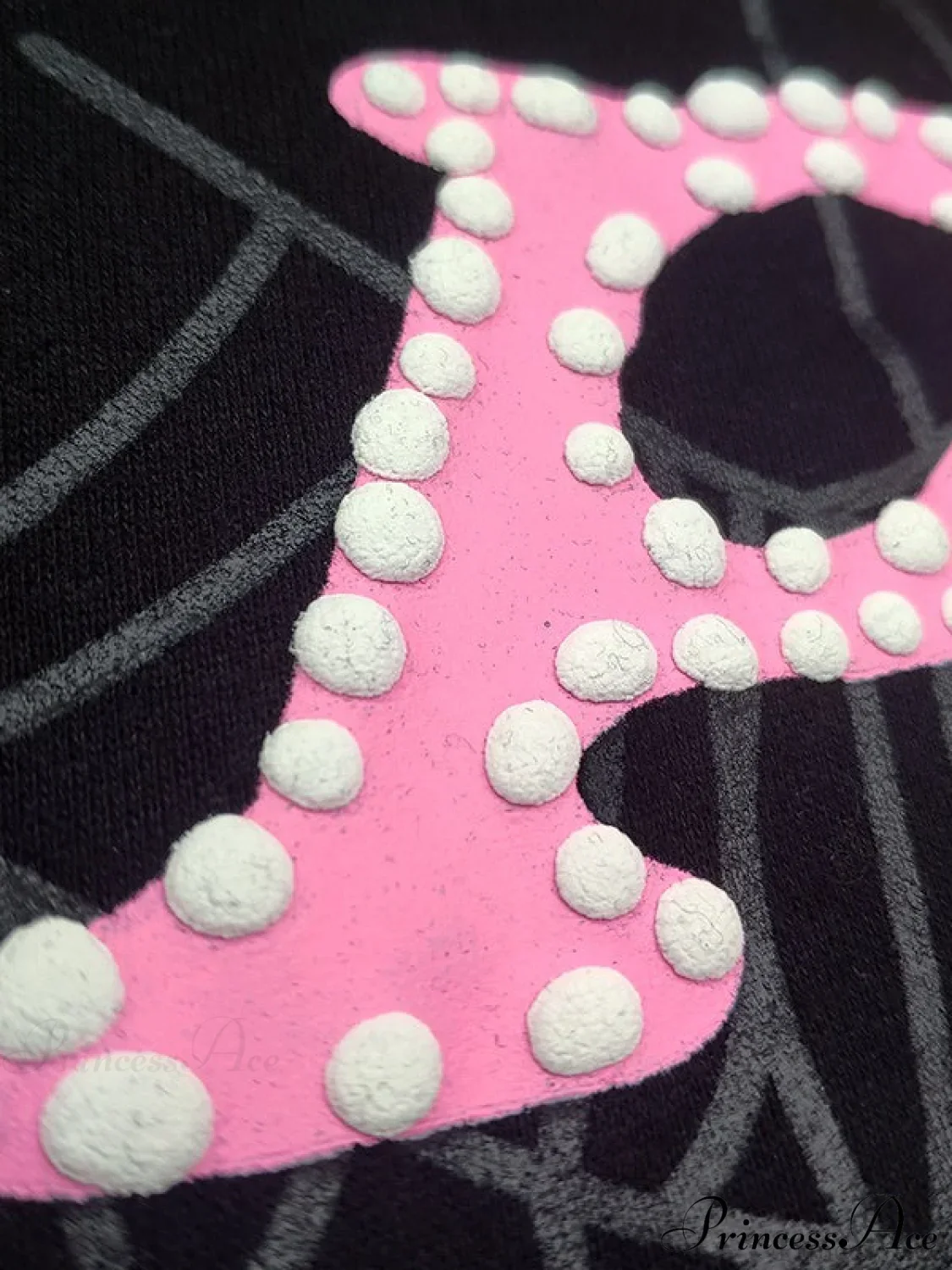Spider Web Letter Print Fleece Cotton Thick Hoodie - Image 4