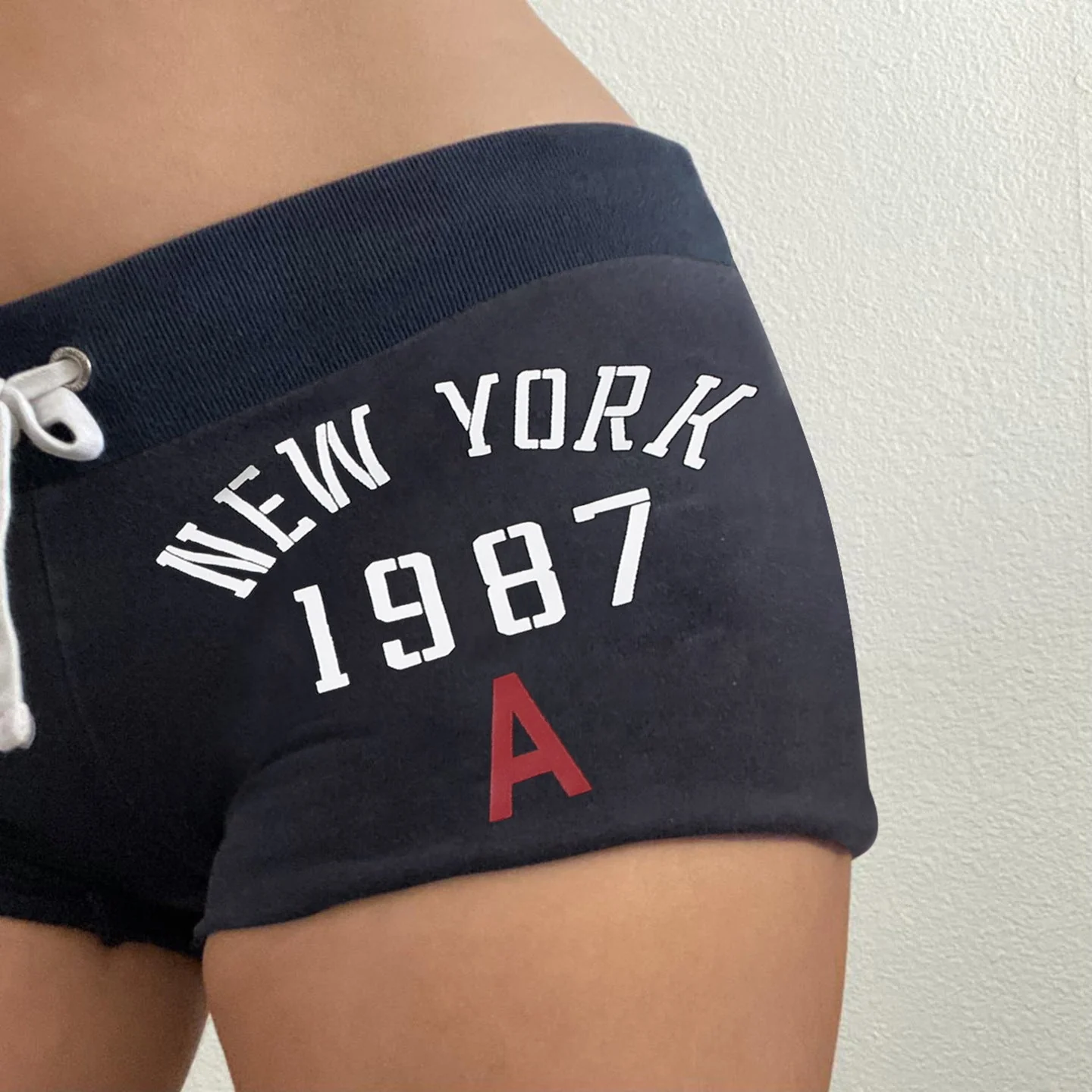 Sporty Casual Number Print Color Block Shorts - Image 3