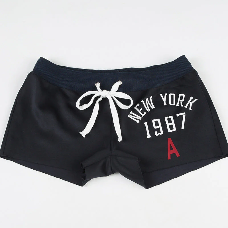 Sporty Casual Number Print Color Block Shorts - Image 4
