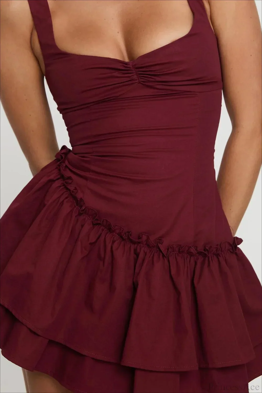 Square Neck High-Waisted Stylish Mini Party Dress - Image 6