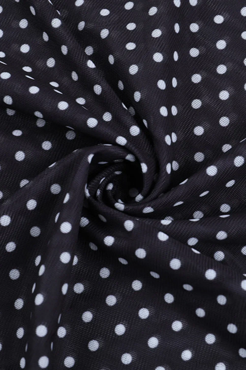 Square Neck Polka Dot Spliced A Line Maxi Dress - Image 5