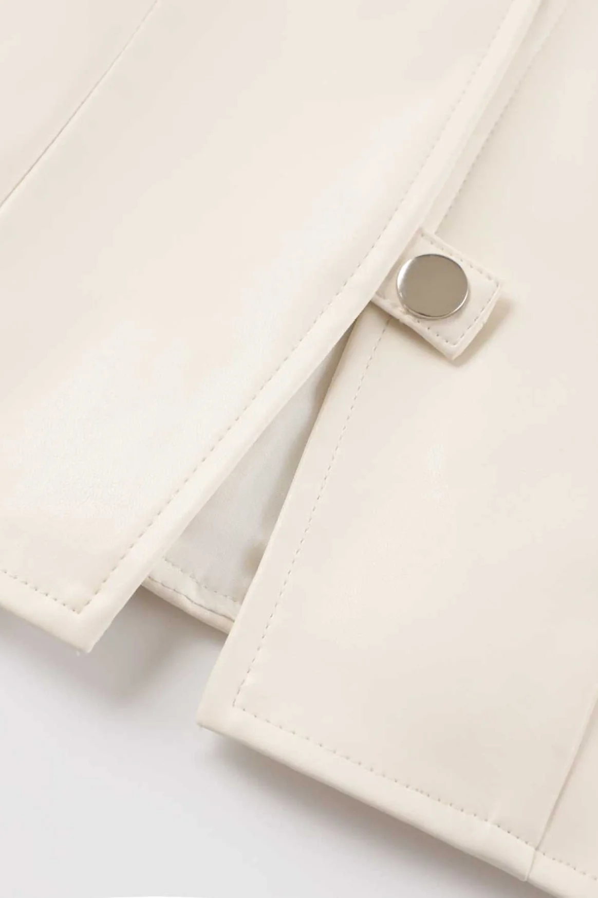Stand Collar Fitted Leather Jacket - Image 8