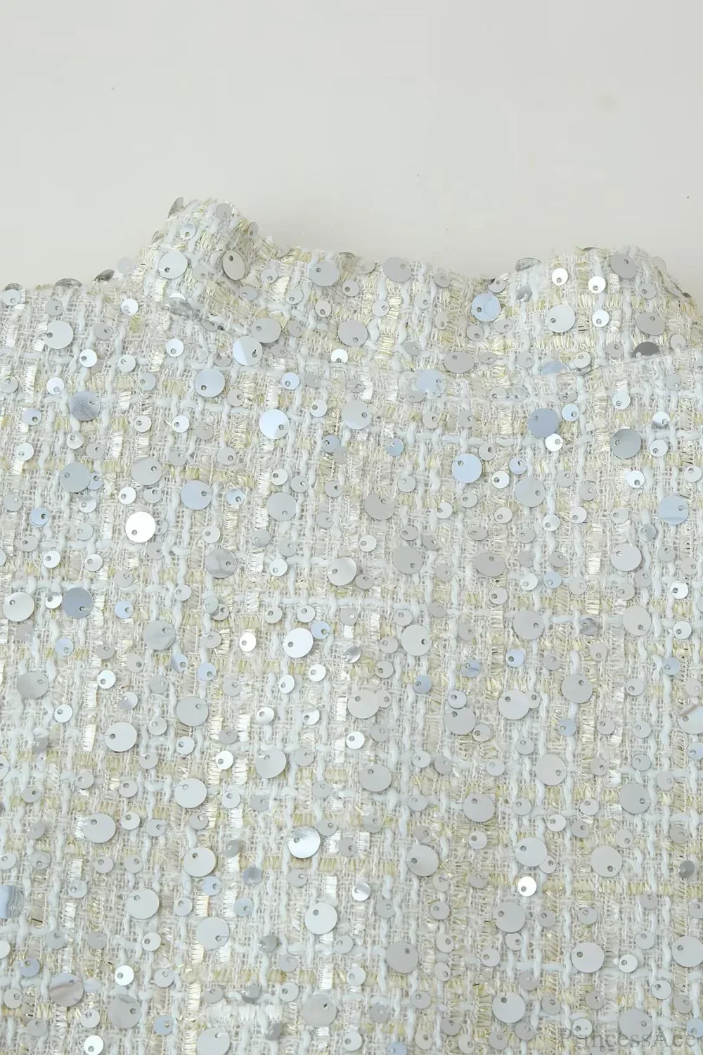 Stand Collar Sequin Long Sleeve Jacket - Image 5