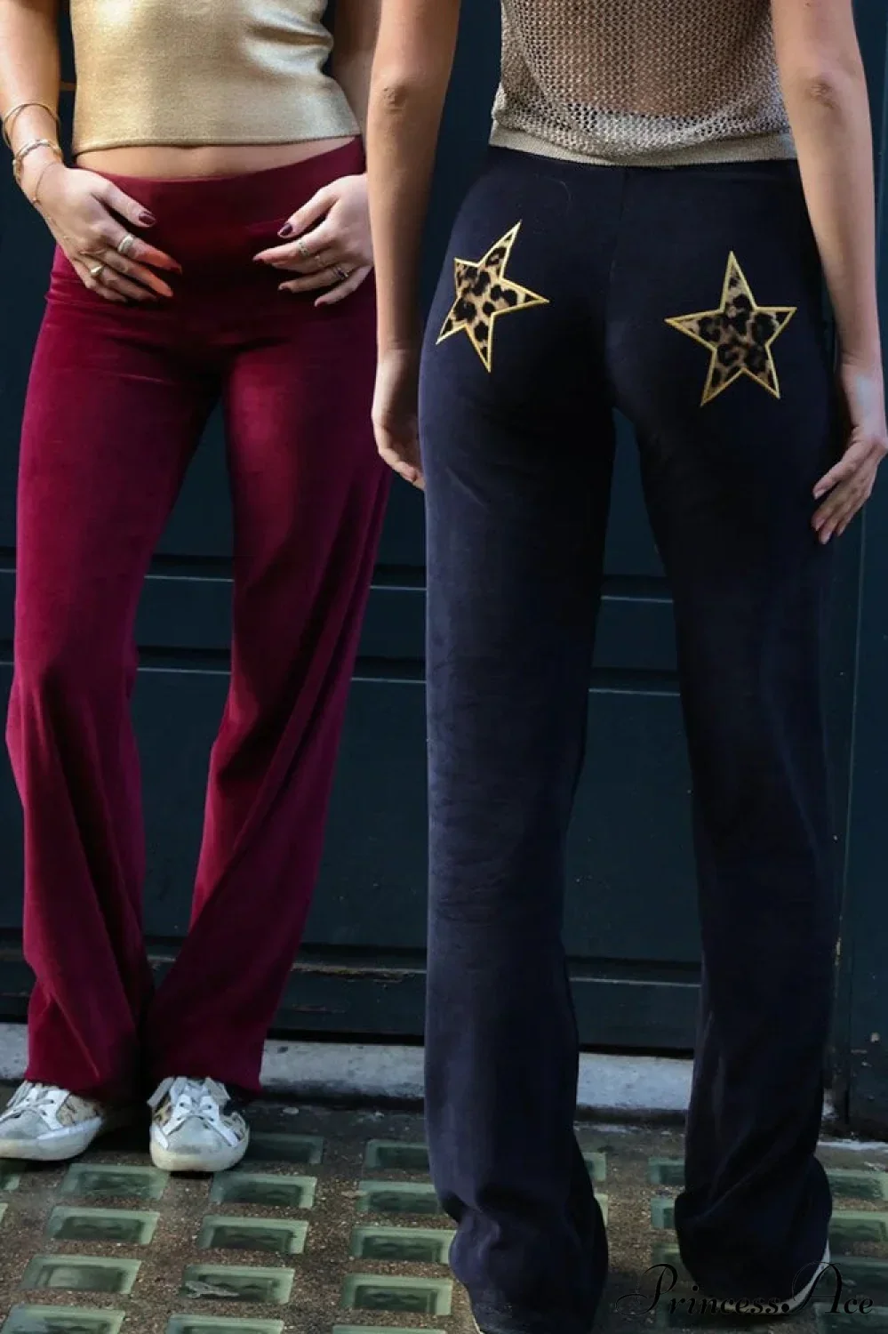Star Print Stretchy High Waist Straight Leg Pants - Image 10
