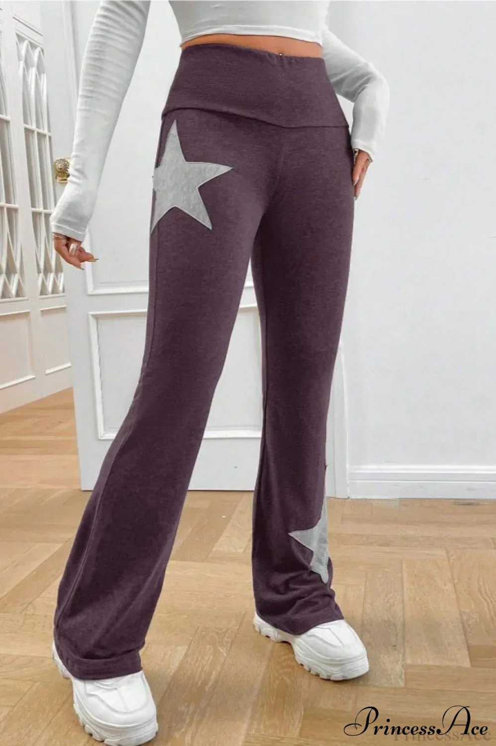 Star Stretchy High Waist Slim-Fit Flared Pants - Image 10