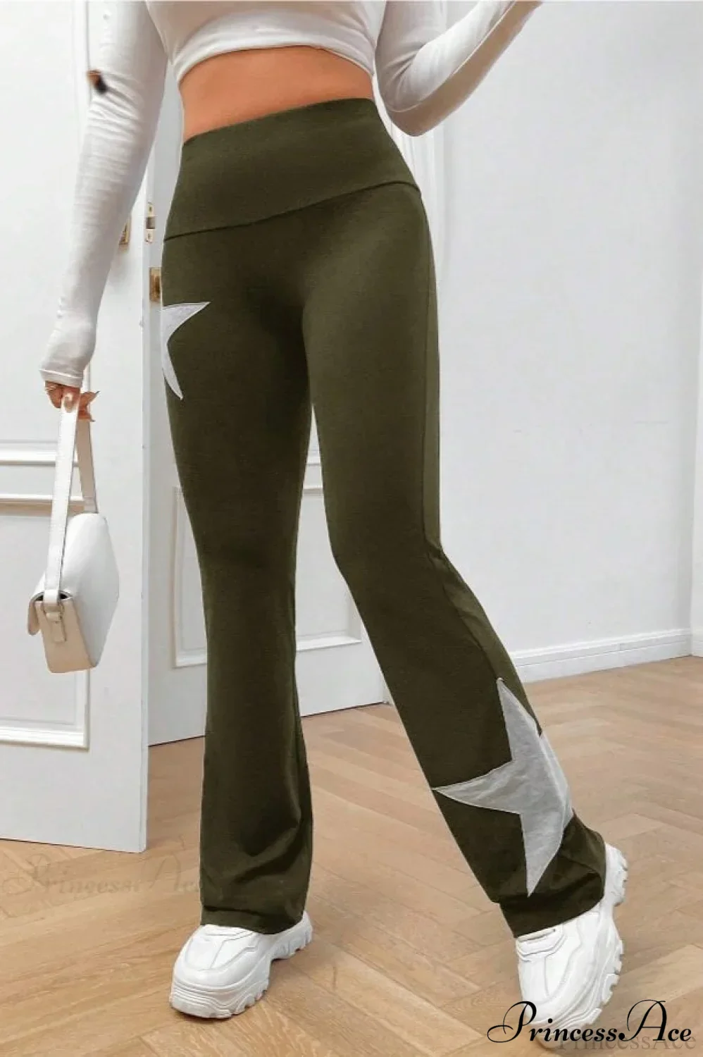 Star Stretchy High Waist Slim-Fit Flared Pants - Image 11