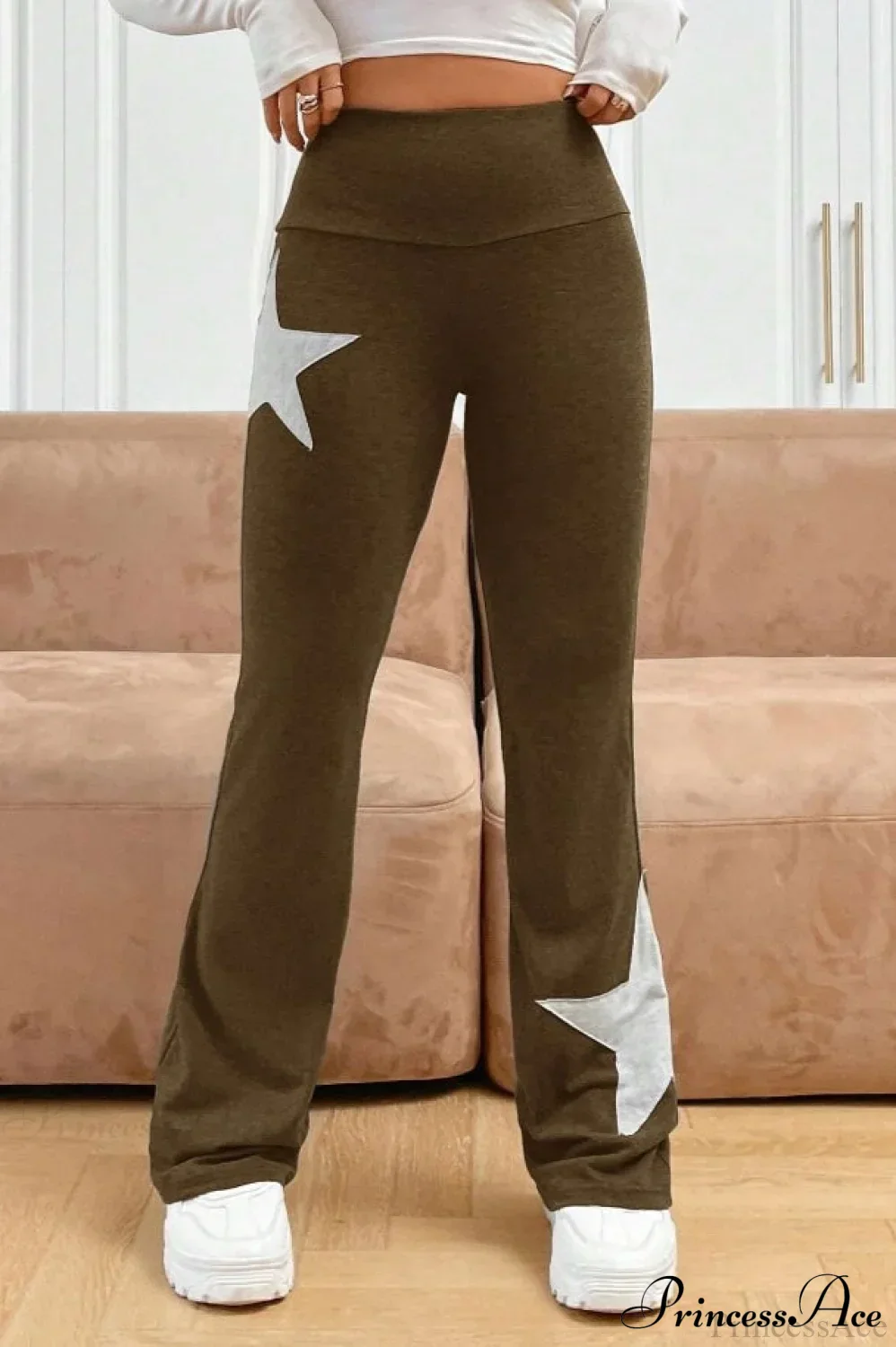 Star Stretchy High Waist Slim-Fit Flared Pants - Image 13