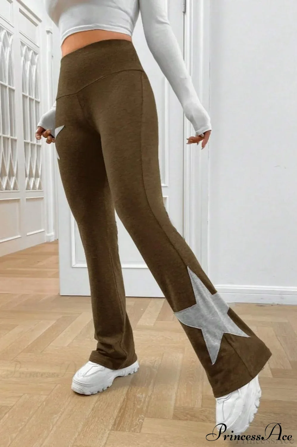 Star Stretchy High Waist Slim-Fit Flared Pants - Image 14