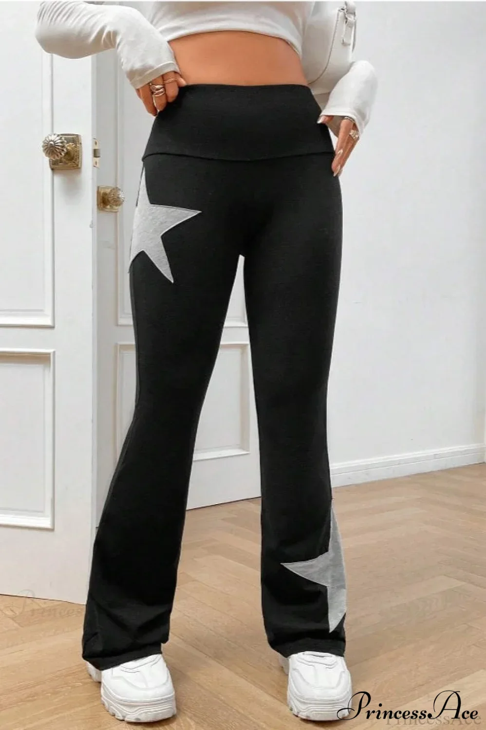 Star Stretchy High Waist Slim-Fit Flared Pants - Image 15