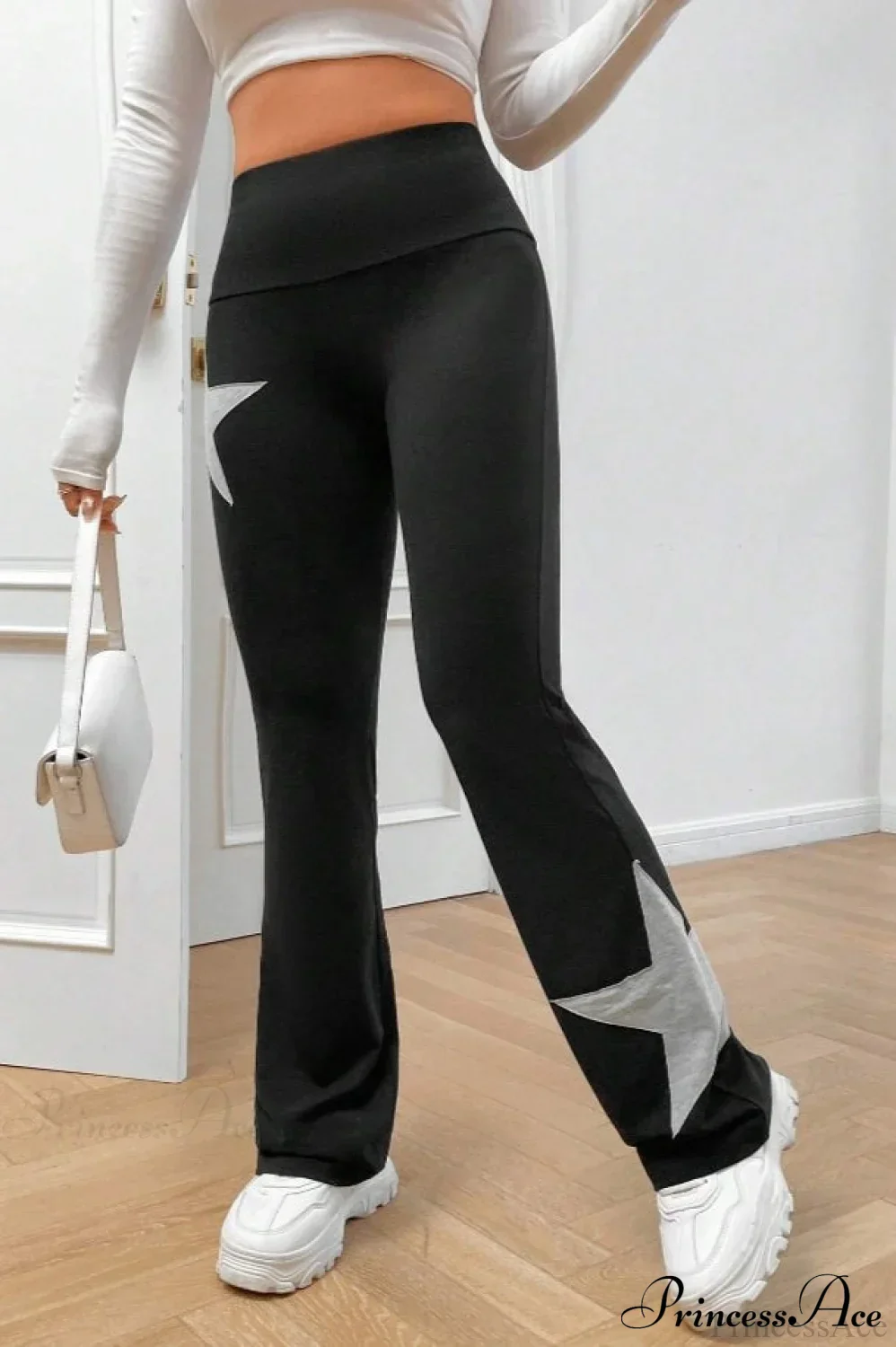 Star Stretchy High Waist Slim-Fit Flared Pants - Image 16