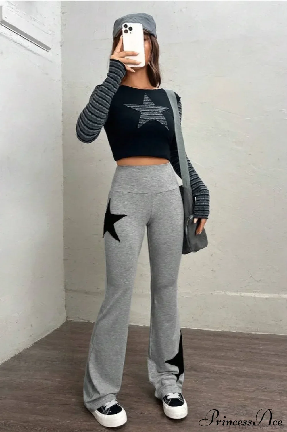 Star Stretchy High Waist Slim-Fit Flared Pants - Image 2