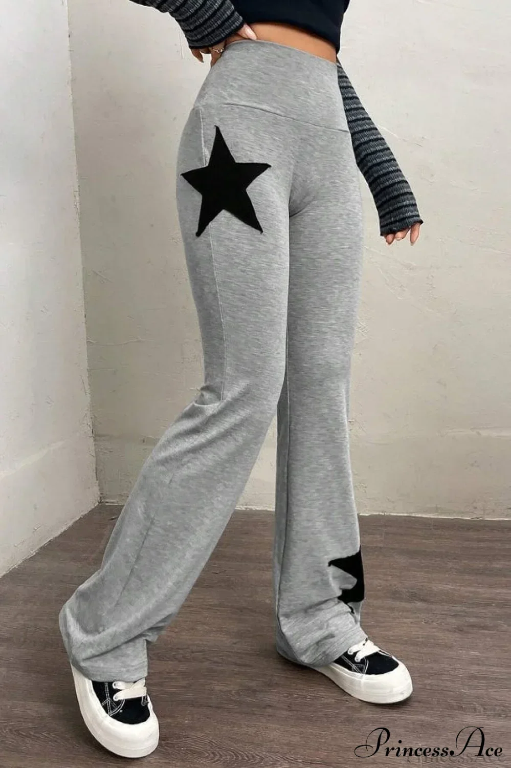 Star Stretchy High Waist Slim-Fit Flared Pants - Image 5