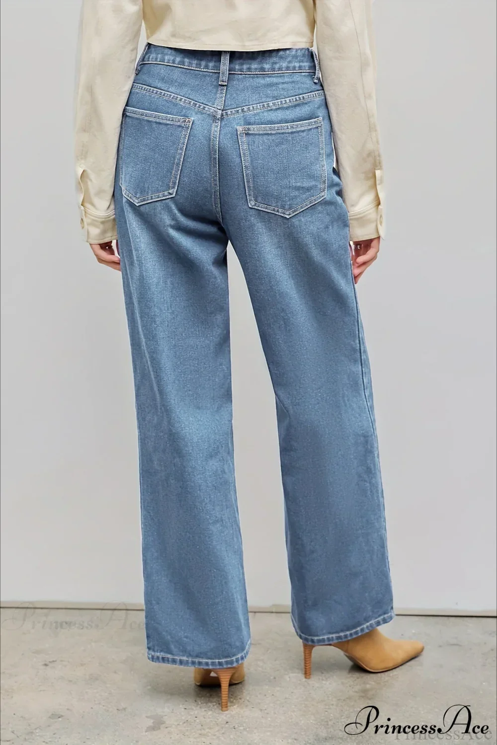 Straight Relaxed Asymmetrical Button Jeans - Image 6